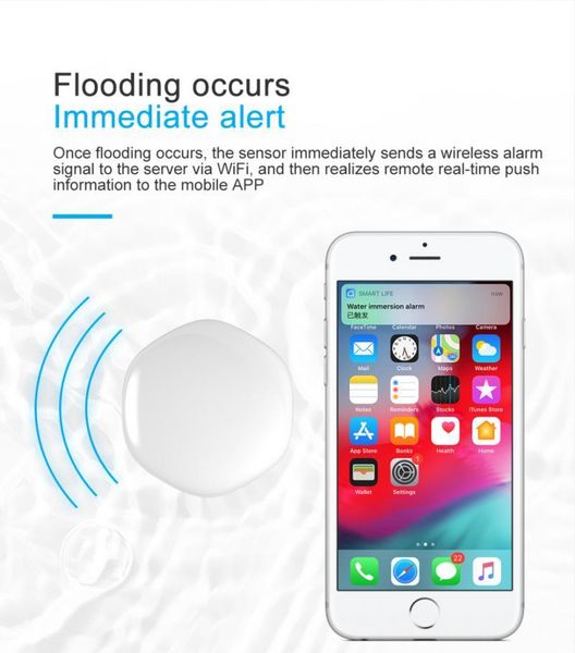 

smart home sensor zigbee flood water leak detector tank full linkage alarm with tuya app remote monitoring