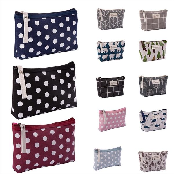 

women plaid travel cosmetic bag makeup bag handbag female zipper purse small cosmetics make up bags travel beauty organizer