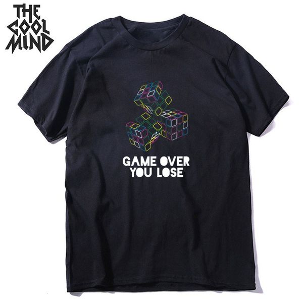 

sport coolmind 100% cotton cool funny magic cube print men t shirt casual loose streetwear hop hop men tshirt male tee shirts