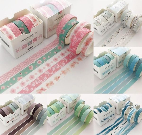 

pcs/pack sticker grid washi label masking adhesive scrapbooking school office decorative colorful tape 5 2016 creative tape supply wmthe