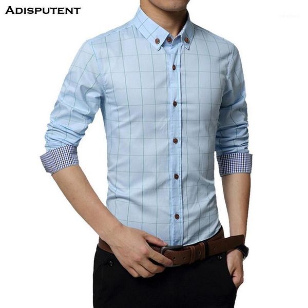 

men's dress shirts adisputent 5xl plaid printed long sleeve formal men shirt turn-down collar male business patchwork camisa masculina1, White;black