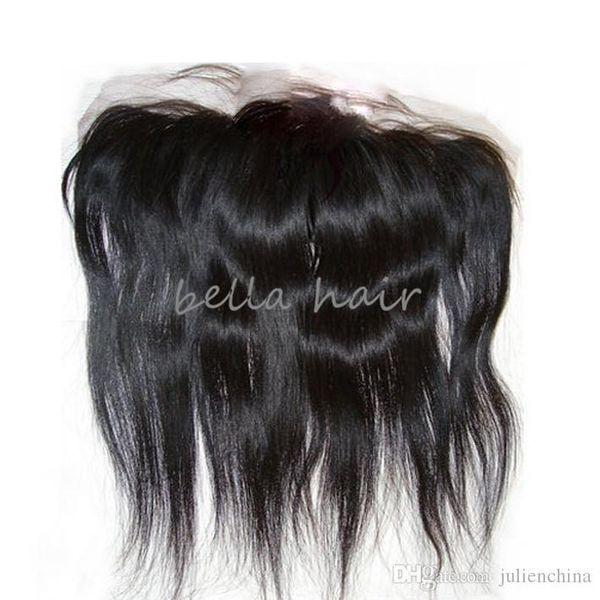 

bella hair 13x4 natural color brazilian straight lace frontal closure hair pieces 100% human hair extension ing, Black;brown