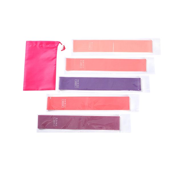 

deed new pink series 5 pcs set loop resistance bands with guarantee yoga body sculpting