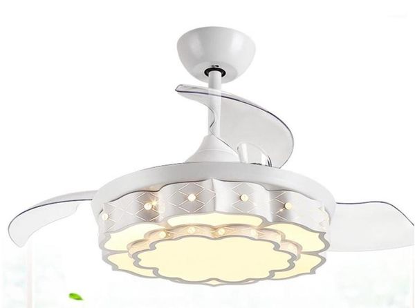 

electric fans creative variable frequency fan lamp ceiling invisible north simple household living room dining bedroom w1