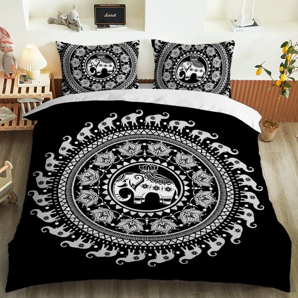

national style bohemia 3d bedding set mandala duvet cover set winter bed sheet pillowcase large bedding