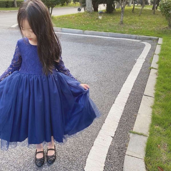 

spring and autumn new children's 2021 girls lace drs foreign sle pengpeng yarn princs skirt t4v3, Red;yellow