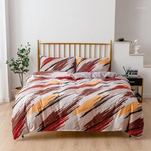 

2-3pcs duvet cover pillowcase set ink painting geometry quilt bedding set bed linen double single  full king home textile1
