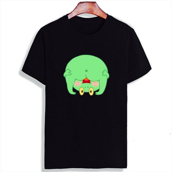 

aesthetic couple clothes funny tshirt lovely pig and frog cartoon art cotton o neck t shirt plus size short sleeve brand female, White