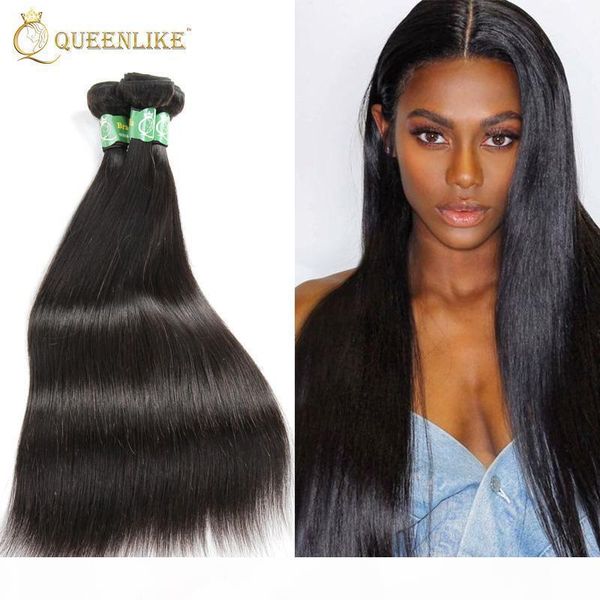 

brazilian virgin hair weave bundles silk silky straight 1b double wefts raw unprocessed remy human hair extension queenlike silver 7a grade, Black