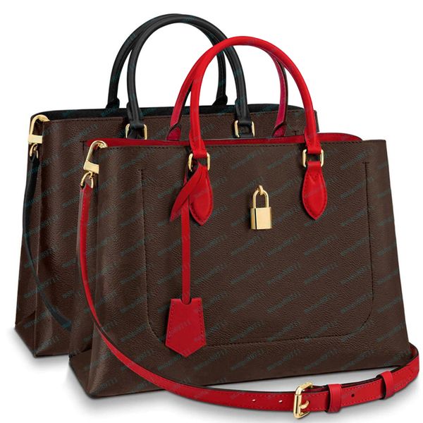 

Purse Handbag Totes Bag Fashion Floral Letter Lock Leather Shoulder/ Crossbody Bags, Red