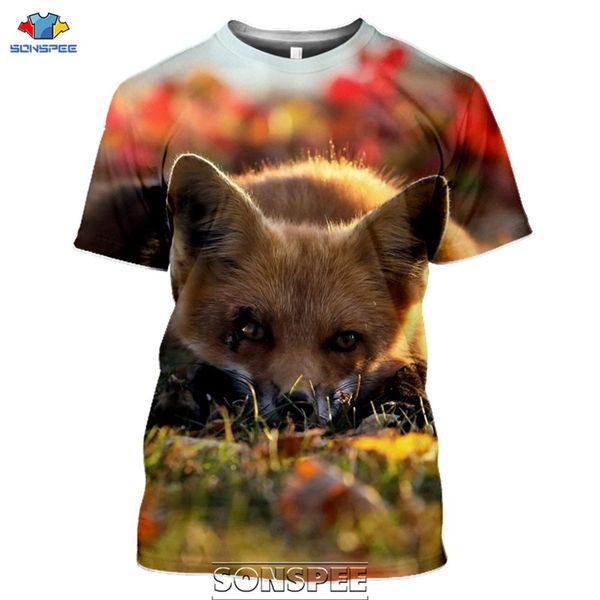 

animal cute fox smile 3d print shirts comics horror funny men clothing