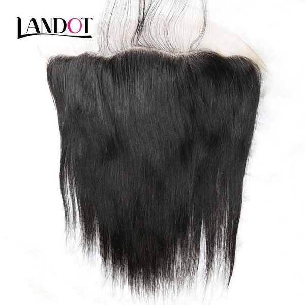 

ear to ear lace frontal closure size 13*4 unprocessed malaysian virgin human hair straight full lace closures with baby hair natural color, Black;brown
