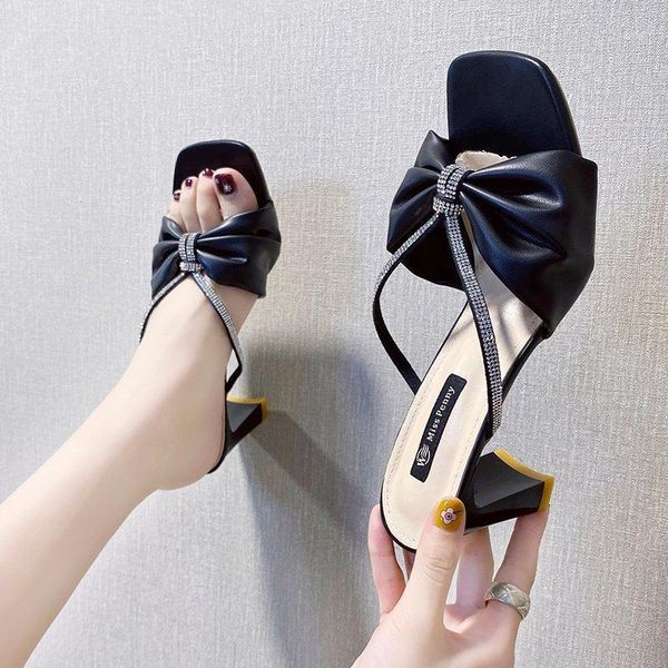 

slippers 2021 luxury slides women 7cm high heels mules fetish summer sandals low prom platform stripper fashion shoes1, Black