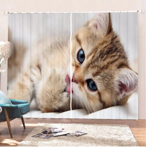 

cartoon cat curtains bathroom curtains polyester fabric room home modern curtain for living room colorful curtain1