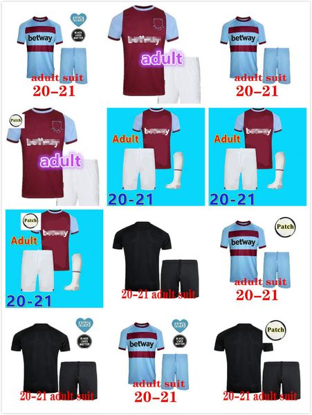

20 21 west soccer jersey suit 2020 2021 united ham away third noble jerseys anderson arnautovic antonio football shirt uniforms, Black;yellow