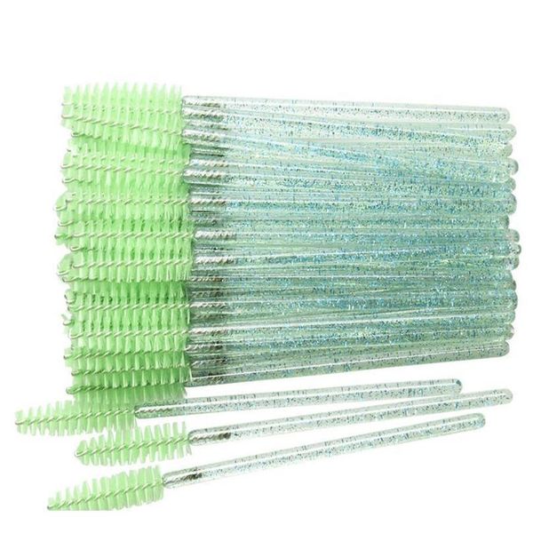 

50pcs shiny disposable eyelash applicator wands curler brush set mascara eyebrow spoolers comb wands spoolies qyliep