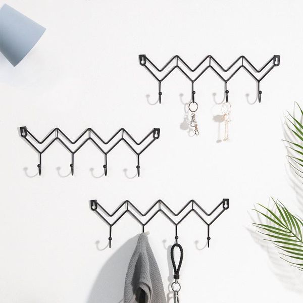 

1/2pcs metal wave hooks nordic hanging hats hook umbrella handbag storage racks wall mount entrance decoration storage holders1