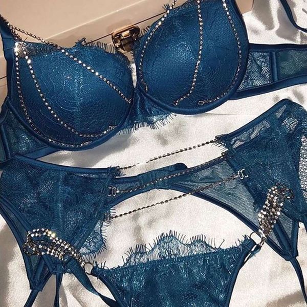 

a diamond new taobao selling underwear set lingerie, Black;white