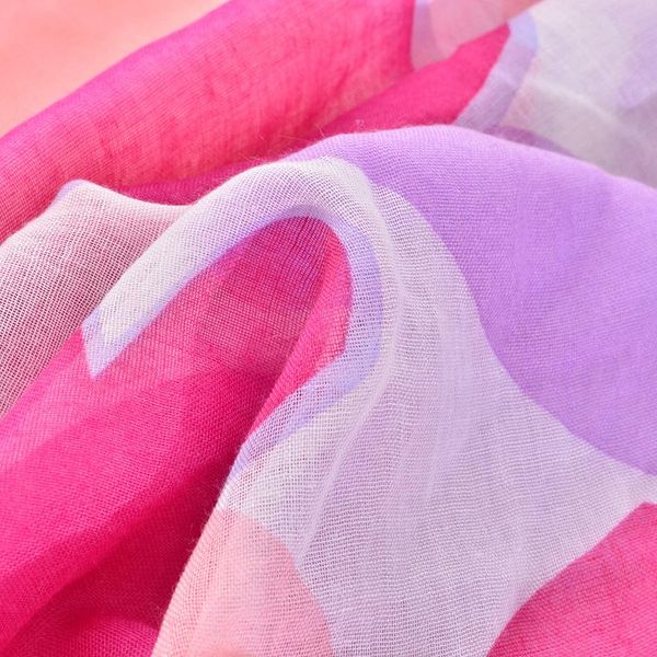 

PHLE Foreign trade export thin pink love printing cotton and linen scarf fashion sunscreen shawl gauze scarf women luxury, Blue;gray