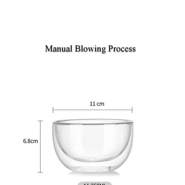 

heat-resistant high borosilicate glass tableware double wall glasses bowl transparent fruit salad bowl milkshake b jlliny comb2010