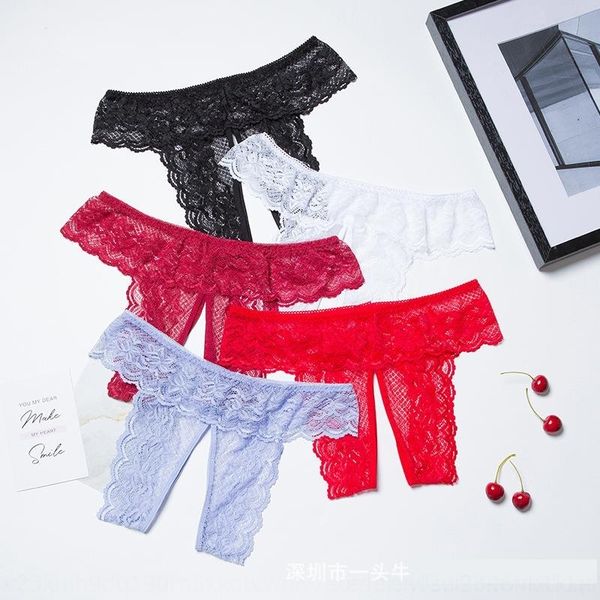 

ecai micro thong 5 colors back  tassel mix color panties little women g-string soft t briefs extra slim women thongs, Black;white