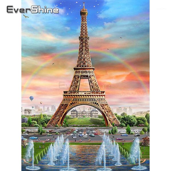 

paintings evershine 5d diamond painting eiffel tower picture of rhinestones embroidery full dsiplay handmade decoration home1