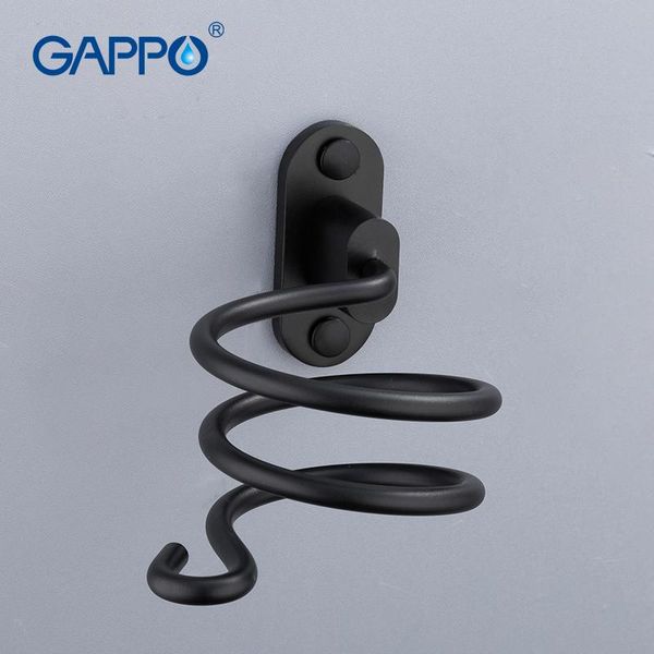 

gappo bath hardware sets space aluminum wall mounted hair dryer holder rack black holder storage rack bathroom accessories bbyoei