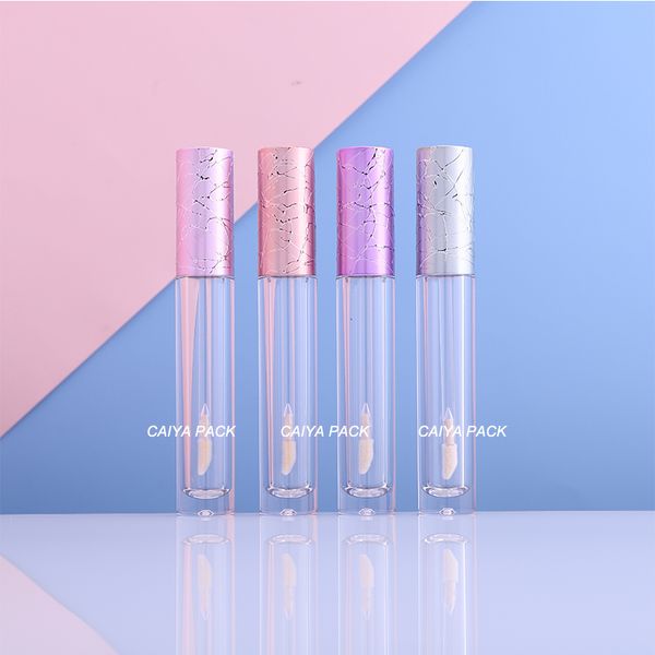 

luxury rose gold lip gloss containers empty clear round custom travel lipgloss tube makeup oil container plastic tubes brush 6ml