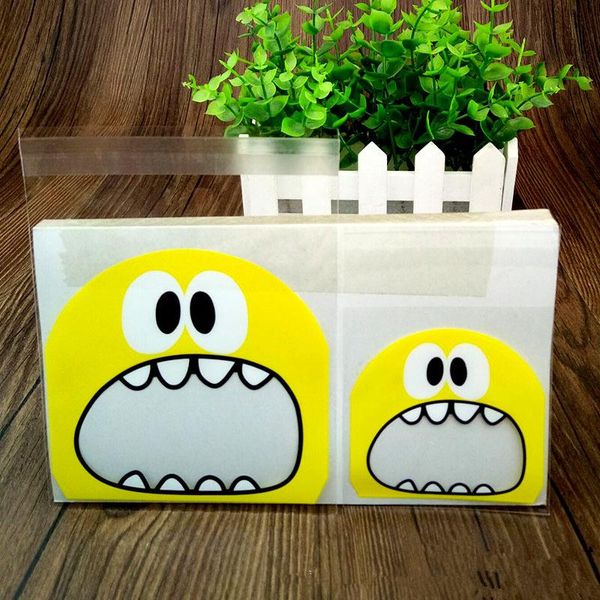 

50pcs lot 2 size funny big mouth monster plastic bag gift cookie candy packing bags opp self adhesive kids birthday party favors bbyiok