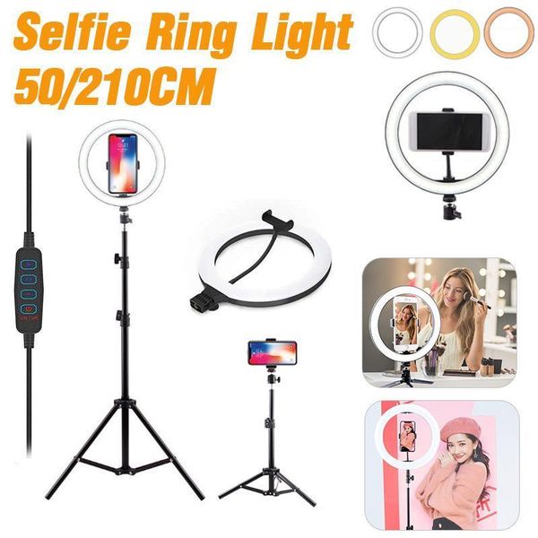 

flash heads 33cm pography led selfie ring light dimmable tripod phone video lamp with 210cm fill1