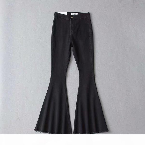 

design new jean for women pants flared jeans wide leg super stretch jeans bell bottom jeans high rise 90s stretch denim trouser, Blue
