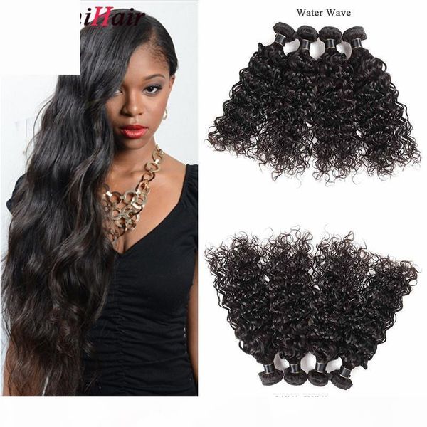 

4pcs lot water wave brazilian virgin hair mink brazilian water wave human hair extension 8a brazilian virgin hair weaves water wave, Black
