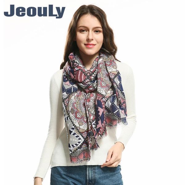 

the spring and autumn 2021 europe and the united states new ms mess scarf wholesale diamond lattice printed scarf, Blue;gray