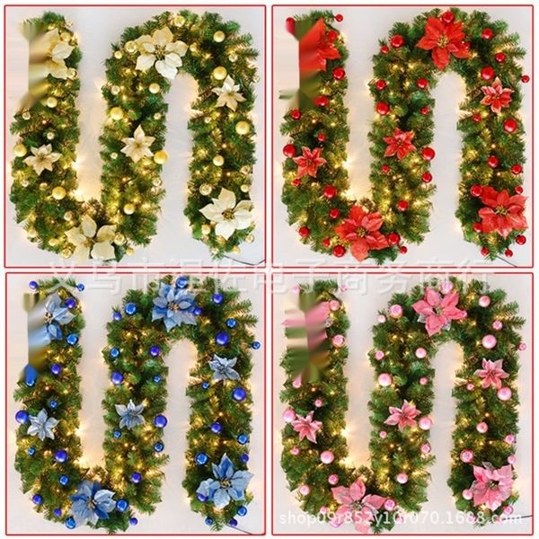 

booui encryption ornaments rattan 2.7m christmas christmas hanging decorations gold red wreath hanging decoration tree ornaments package bir