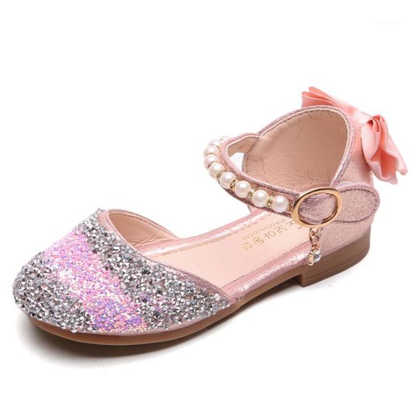 

girls shoes summer princess 2020 fashion bling pearl kids shoes for girls little dance shoe size 26-361, Black
