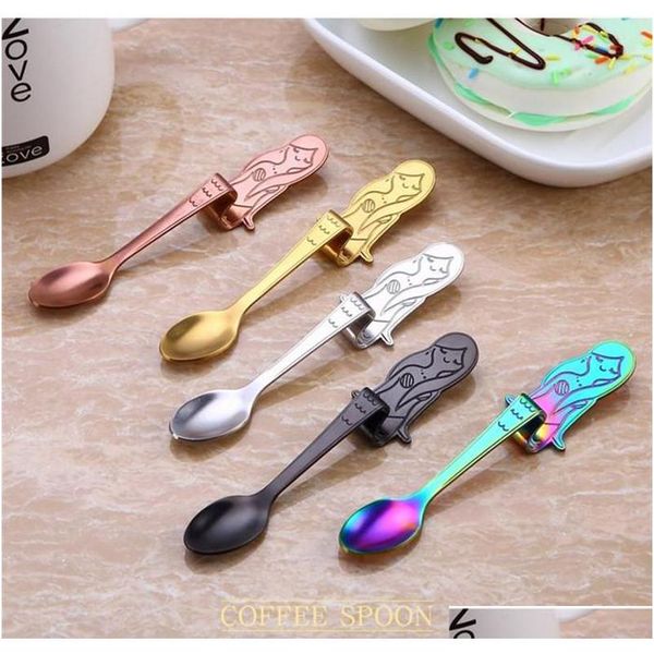 

fancy colored mermaid spoon coffee spoon coffee teaspoon pvd plated stainless steel 304 gold copper qylexe item_home