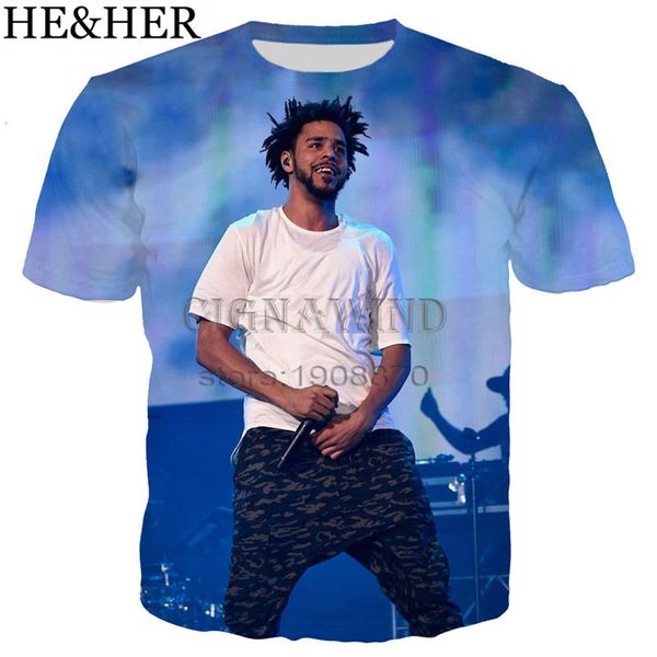 

new arrive popular singer j cole cool 3d print shirts graphic kawaii harajuku men clothing
