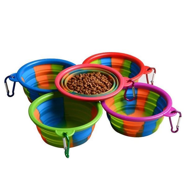 

camouflage dog bowl with hook sile folding bowls pet food feeders outdoor foldable dog bbykao bdesports