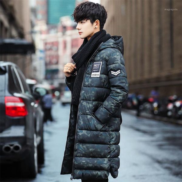 

3 colors fashion outwear 2019 clothing jackets street holidays long thick winter coat men parka overcoat cotton padded jacket1, Black