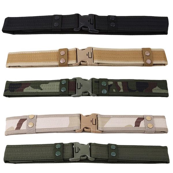 

tactical sport belt with plastic buckle army adjustable sponge outdoor fan hook & loop waistband, Black;gray