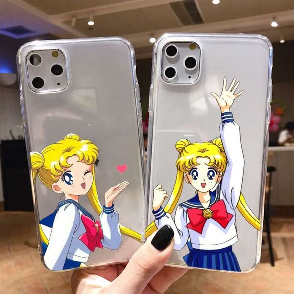 

qasoft tpu silicone cover with cartoon sailor moon vip x, 7, 8plus, xs, xr, 11, 12pro, mini maxlk