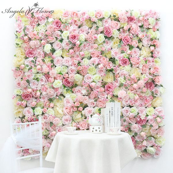 Rose Painel Wall Flor Pompon barata Artificial Fundo Wedding Party Decor janela Evento Loja Comercial Exibição Flores Arranjo