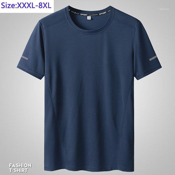 

quick drying t-shirt men's knitted shirts elatic fabric o-neck extra large oversized half sleeve obese plus size -9xl1, White;black