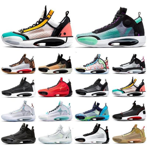 

jumpman 34 mens basketball shoes new 34s crispy eclipse infrared 23 paris red orbit regency purple heritage cny men sports sneakers, Black