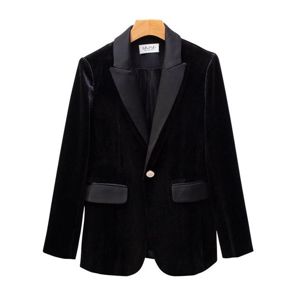 

jackets for women gold velvet suit jacket new style casual fashion professional temperament commuter suit woman jacket, White;black