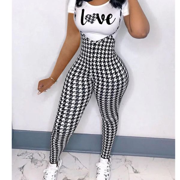 

summer women clothes designer jumpsuits rompers bodysuits overalls suspender pants letter printed t-shirt set short sleeves h12203, White