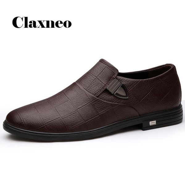 

man leather shoes 2021 spring autumn men's formal shoe slip on genuine leather smart casual designer footwear brown loafers, Black