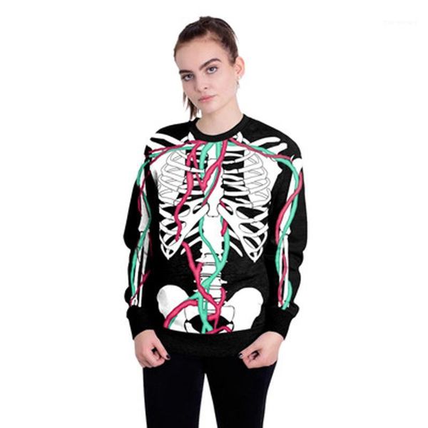 

2018 new cross-border explosion models halloween stage performance clothing loose shu sweater skeleton fear performance clothing1, Black;red