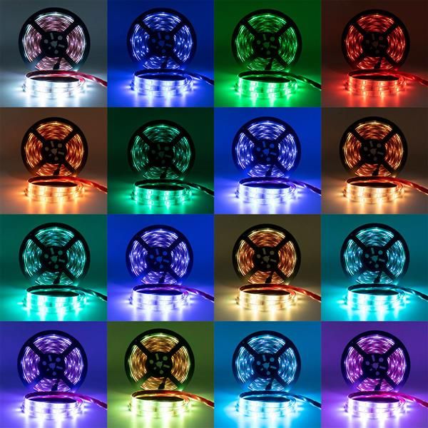 

plastic 150-led 12v-5050rgb ir44 light strip set with ir remote controller white lamp plate