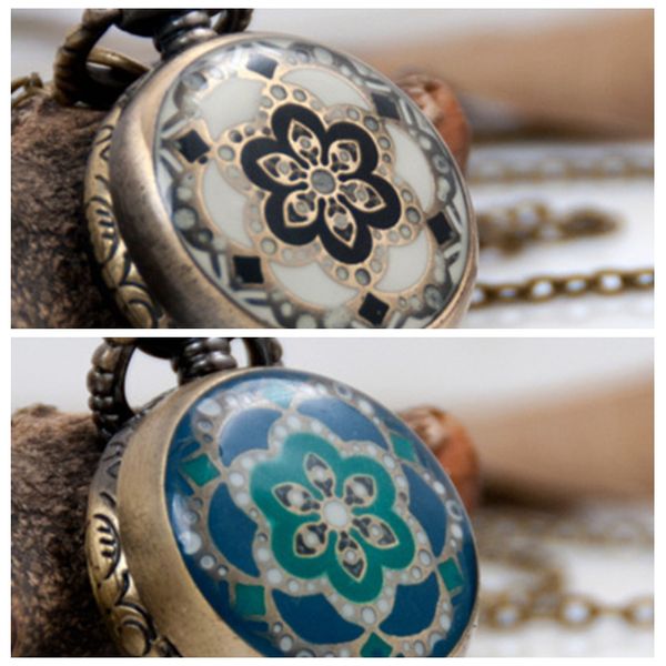 

popular small diamond diamond pocket watch quartz 27mm necklace vintage jewelry wholesale european korean sweater chain fashion watch, Slivery;golden